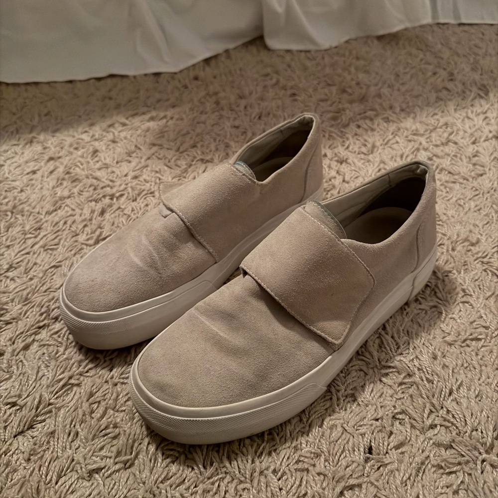 Vince Women's Cream Slip-On Velcro Sneakers